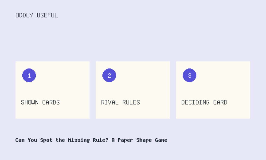SHOWN CARDS, RIVAL RULES, DECIDING CARD